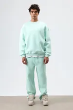 Yıkamalı Baggy Eşofman Alt Mint