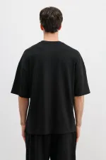 Modal Karışımlı Oversize Tişört Siyah