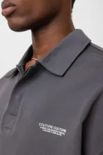 Polo Yaka Oversize Tişört Füme