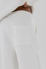Basic Baggy Sweatpants Bottoms, Ecru