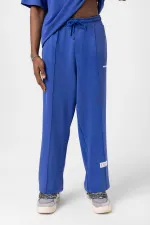 Label Detailed Oversize Modal Fabric Tracksuit Set Navy Blue