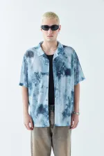 Patterned Corduroy Oversize Shirt Pattern-7