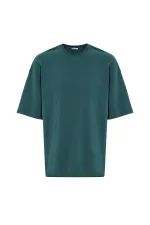 Basic Oversize Crew Neck T-Shirt Petrol