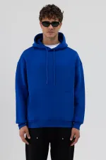 Sweat à capuche oversize basique bleu marine