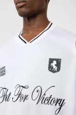 Baskılı Oversize Forma Tişört Beyaz