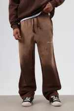 Yıkamalı Oversize Eşofman Takım Kahve