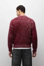 Soft Textured Oversize Knit Sweater Burgundy