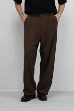 Baggy Fit Kumaş Pantolon Kahve