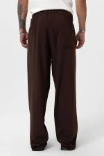 Costume croisé coupe décontractée, couleur café