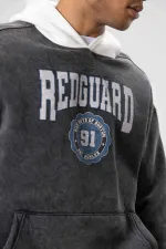 Sweat à capuche imprimé oversize noir