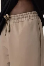 Basic Elastic Waist Oversize Sweatpants Mink