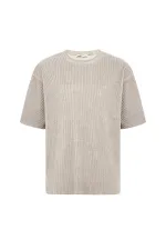 Yıkamalı Ottoman Basic Oversize Tişört Taş