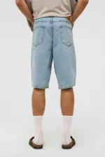 Oversize Bermuda Denim Shorts, Blue Color - 1