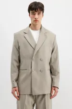 Costume croisé oversize, beige