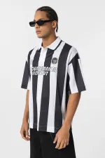 Oversize Polo Yaka Forma Tişört Siyah