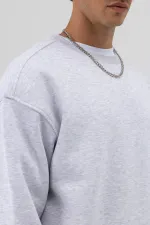 Sweat-shirt basique à col rond oversize chiné