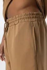 Ensemble de survêtement basique oversize à poignets élastiqués, camel