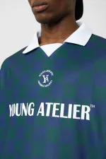 Oversize Polo Yaka Forma Tişört NEFTİ/İNDİGO