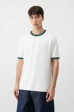 Kısa Kollu Regular Fit Tişört Ekru