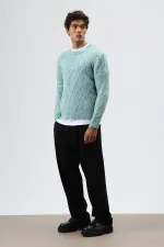 Pull oversize en maille à motifs menthe