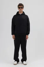 Basic Oversize Hooded Sweatshirt Black