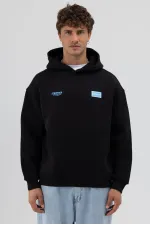 Sweat-shirt oversize noir imprimé au dos