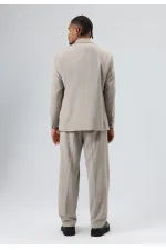 Costume croisé coupe décontractée couleur pierre