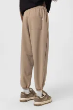 Basic Elastic Waist Oversize Sweatpants Mink