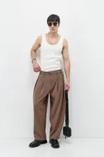 Barrel Fit Tailored Pantolon Vizon