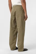 Baggy Fit Gabardine Trousers Khaki