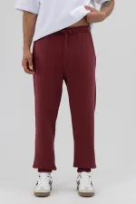 Basic Paça Lastikli Eşofman Alt Bordo