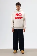 Sweat à capuche oversize imprimé couleur pierre