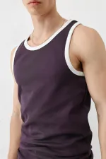 Oversize Askılı Tişört Mürdüm