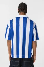 T-shirt oversize à col polo (bleu marine)