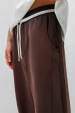 Bağcıklı Baggy Fit Eşofman Alt Kahve