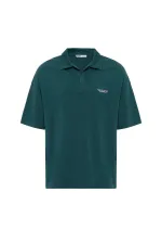 T-shirt oversize à col polo, couleur pétrole