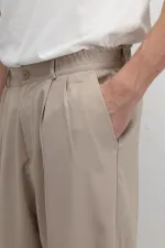 Baggy Fit Kumaş Pantolon Taş