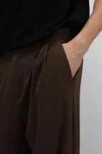 Baggy Fit Kumaş Pantolon Kahve