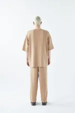 Oversize Basıc Triko Eşofman Takım Vizon Oversize Basıc Triko Eşofman Takım Vizon