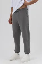 Basic Paça Lastikli Eşofman Alt Füme