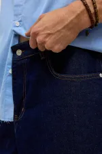 Oversize Bermuda Denim Şort Koyu Mavi