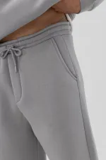 Basic Paça Lastikli Eşofman Alt Açık Gri