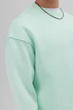 Sweat-shirt basique à col rond oversize menthe