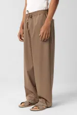 Bel Lastikli Baggy Pantolon Vizon