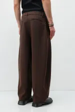 Barrel Fit Tailored Pantolon Kahve