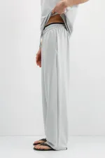 Modal Karışımlı Baggy Eşofman Alt Açık Gri