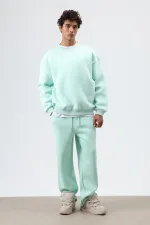 Yıkamalı Baggy Eşofman Alt Mint