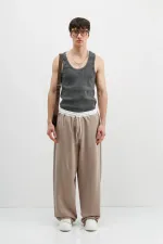 Baggy Fit Eşofman Alt Vizon