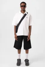 Polo Yaka Oversize Tişört Ekru