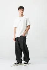 Kısa Kollu Boxy Fit Tişört Ekru